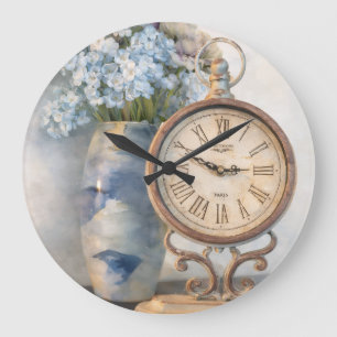 Vintage Floral French Country Clock Decor