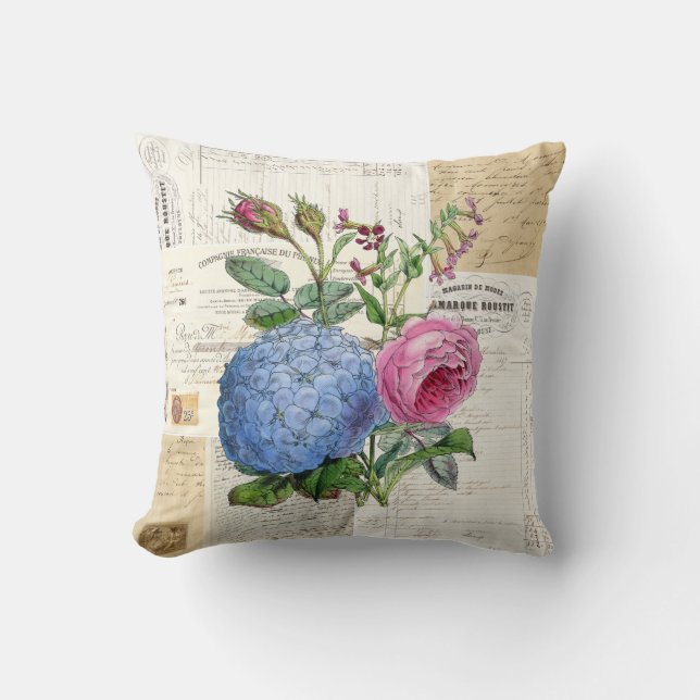 Vintage Floral French Pillow (Front)