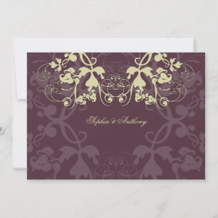 Vintage Floral Fruit Cendres Faire-part de mariage