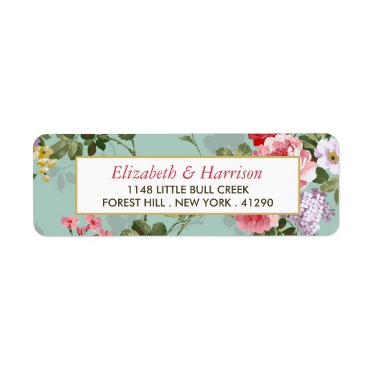 Vintage Floral Garden Botanical Wedding Return Address Label