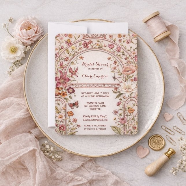 Vintage Floral Garden Bridal Shower  Invitation (Creator Uploaded)