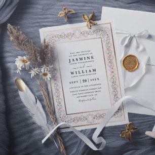 Vintage Floral Garden Elegant Chic Modern Wedding Invitation