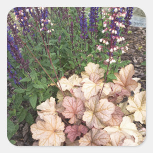 Vintage Floral Garden Square Sticker with Botanica