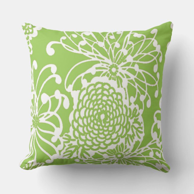 Vintage Floral Garden Throw Pillow (Front)