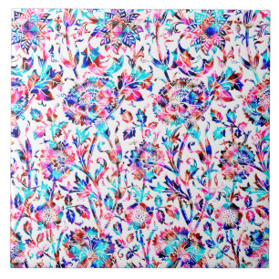 Vintage floral garden tile