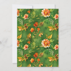 Vintage Floral Garden Watercolor Seamless Pattern  Thank You Card