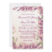 Vintage Floral Garden Wedding Invitations