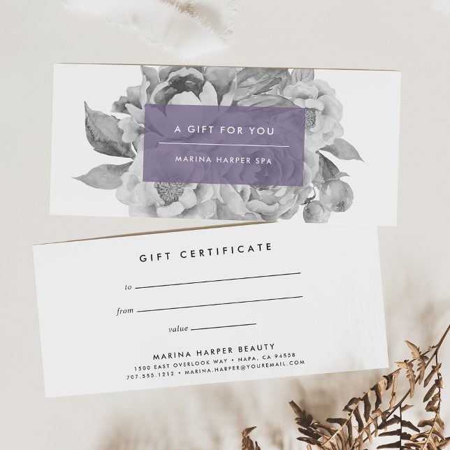 Vintage Floral Gift Certificate | Lilac (Creator Uploaded)