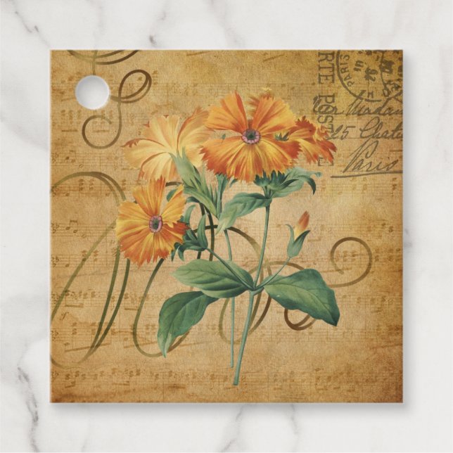 Vintage Floral Gift & Favour Tag (Front)