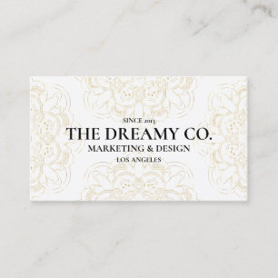 Vintage Floral Gold Pattern Business Card
