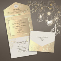 Vintage Floral Gold Wedding