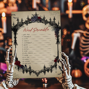 Vintage Floral Gothic Word Scramble Game