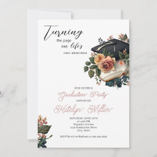 Vintage Floral Graduation Invitation