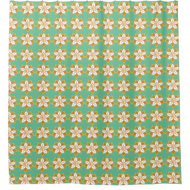 Vintage Floral green and yellow Jonquil  pattern (Front)
