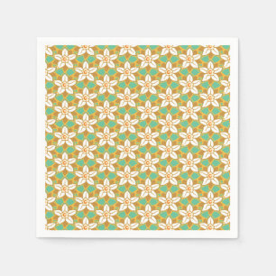 Vintage Floral green and yellow Jonquil pattern Napkin