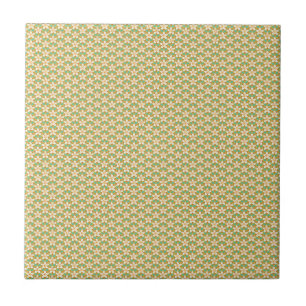 Vintage Floral green and yellow Jonquil pattern Tile