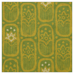 Vintage floral green pattern in Indian style. Fabric