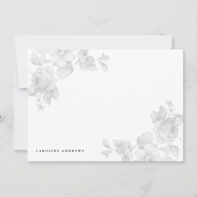 Vintage Floral Grey Card (Front)