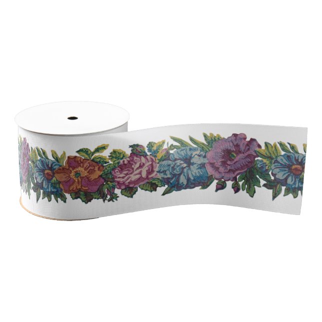 Vintage Floral Grosgrain Ribbon (Spool)