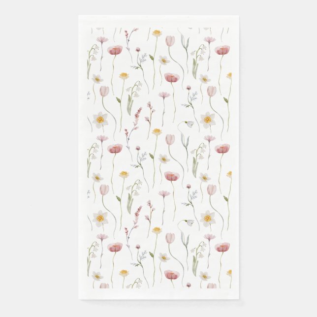 Vintage Floral Guest Towels Napkin (Front)