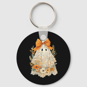 Vintage Floral Halloween Fall Girly Ghost Lace Spo Keychain
