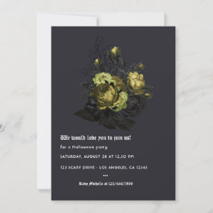 Vintage Floral Halloween Party Invitation