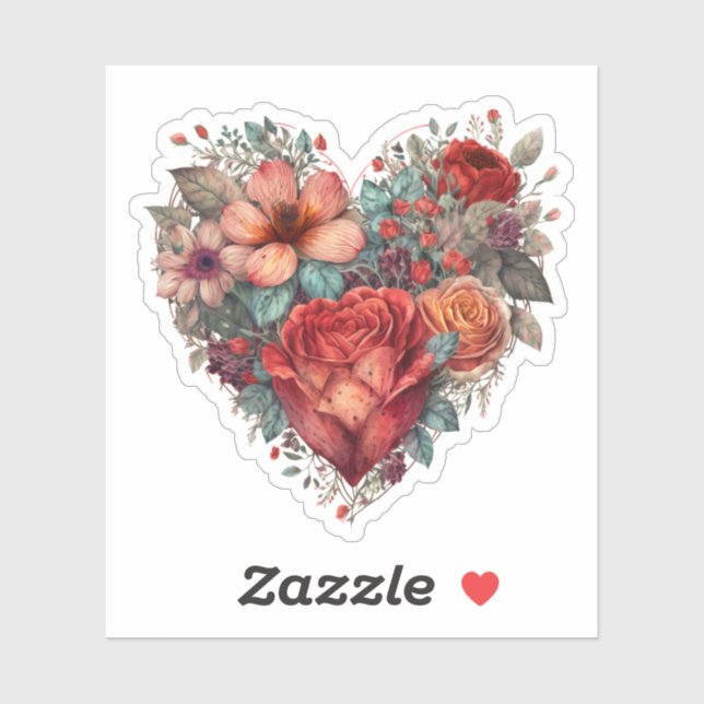 Vintage Floral Heart Design (Sheet)