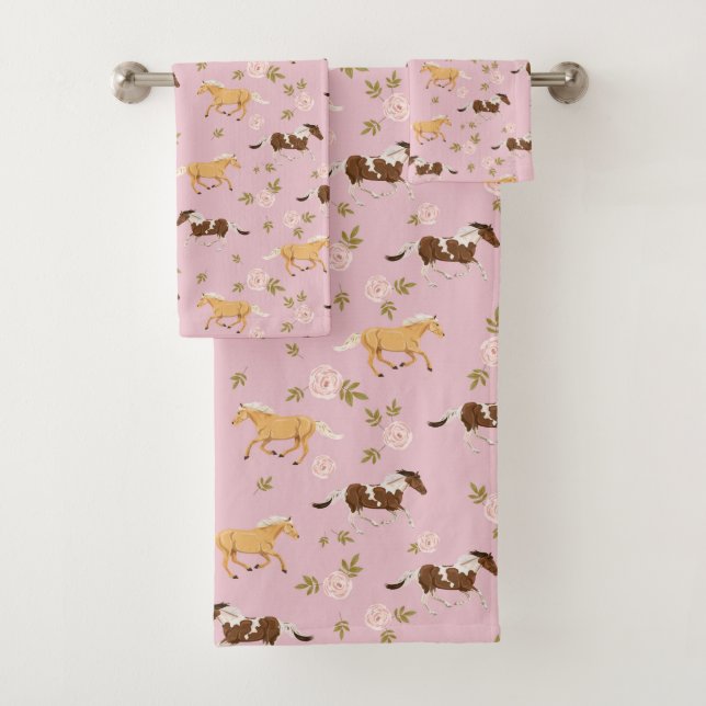 Vintage Floral Horse Motif (En situation)