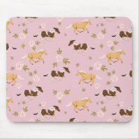 Vintage Floral Horse Pattern