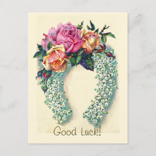 Vintage Floral Horseshoe - Postcard