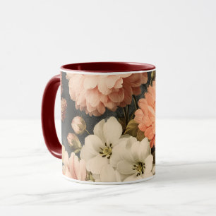 Vintage Floral Illustration with Mixed Blossoms Mug