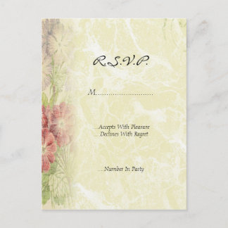 Vintage Floral Inspired R.S.V.P Invitation Postcard