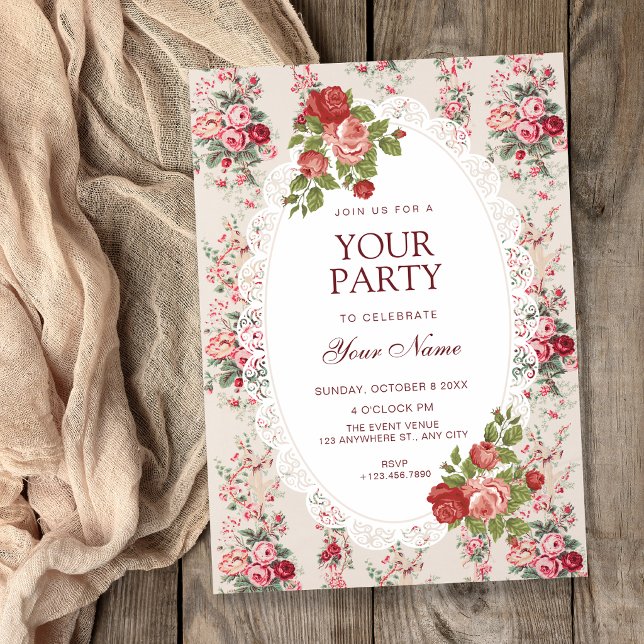 Vintage floral  invitation (Creator Uploaded)