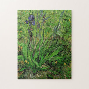 Vintage floral,, Iris by Vincent van Gogh Jigsaw Puzzle