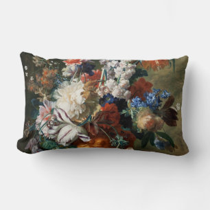 Vintage Floral Jan van Huysum Bouquet of Flowers Lumbar Pillow