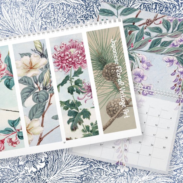 Vintage Floral Japanese Art Calendar (Vintage Floral Japanese Art Calendar from Ricaso. Stunning botanical month by month calendar)