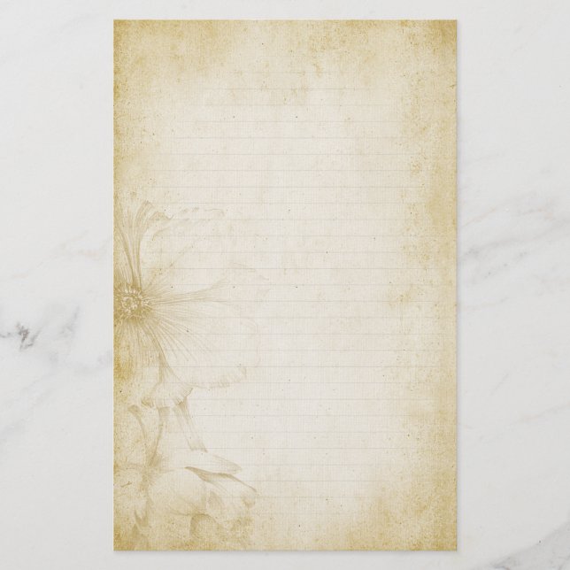 Vintage Floral Journal Note Paper (Front)