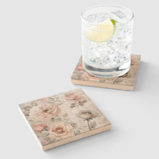 Vintage Floral Journal Stone Coaster