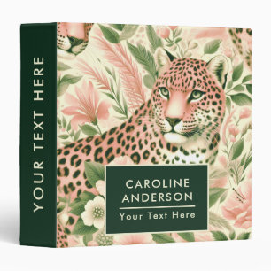 Vintage Floral Jungle Leopard Binder