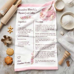Vintage Floral Kitchen Recipe Keepsake  Kitchen Towel