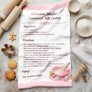 Vintage Floral Kitchen Recipe Keepsake Towel