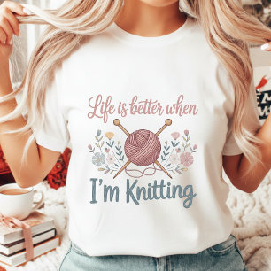 Vintage Floral Knitting Lover Women's T-Shirt