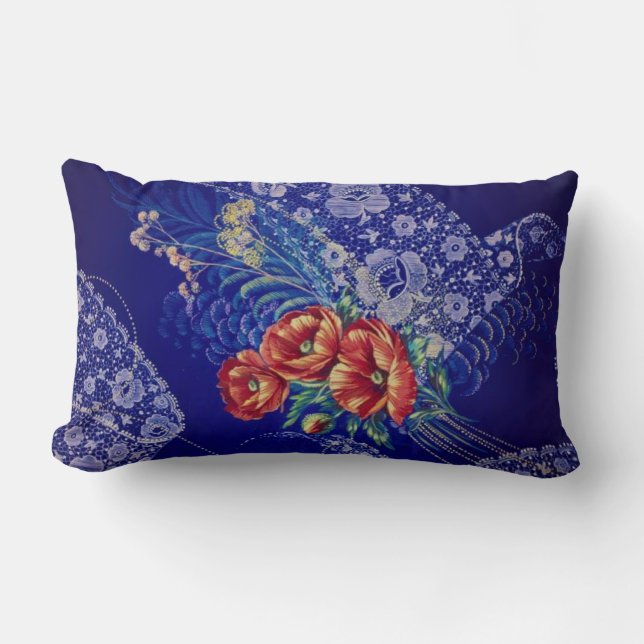Vintage Floral Lace Lumbar Pillow (Front)