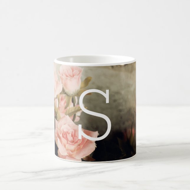 Vintage Floral Large Monogram Coffee Mug (Center)