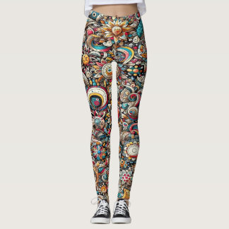 vintage floral leggings