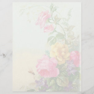 Vintage Floral Letterhead Stationery