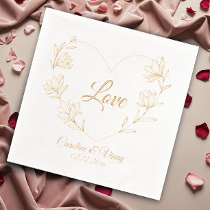 Vintage Floral Love Nom et date personnalisés