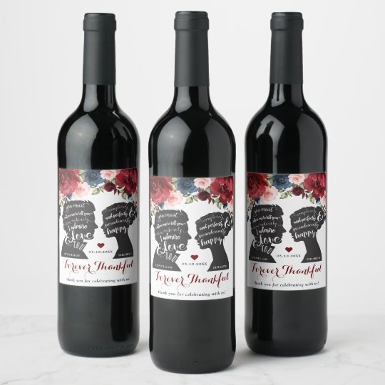 Vintage Floral Love Quotes Classic Book Wedding Wine Label Zazzle Ca