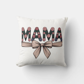 Vintage Floral “MAMA” Mother’s Day Gift, Cute Mom Throw Pillow
