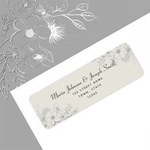 Vintage Floral Mariage Adresse de retour